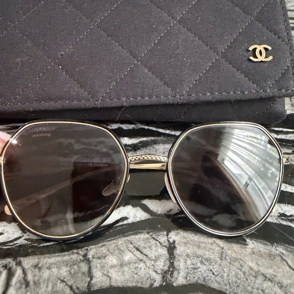 Chanel Silver Frame Sunglasses - image 3